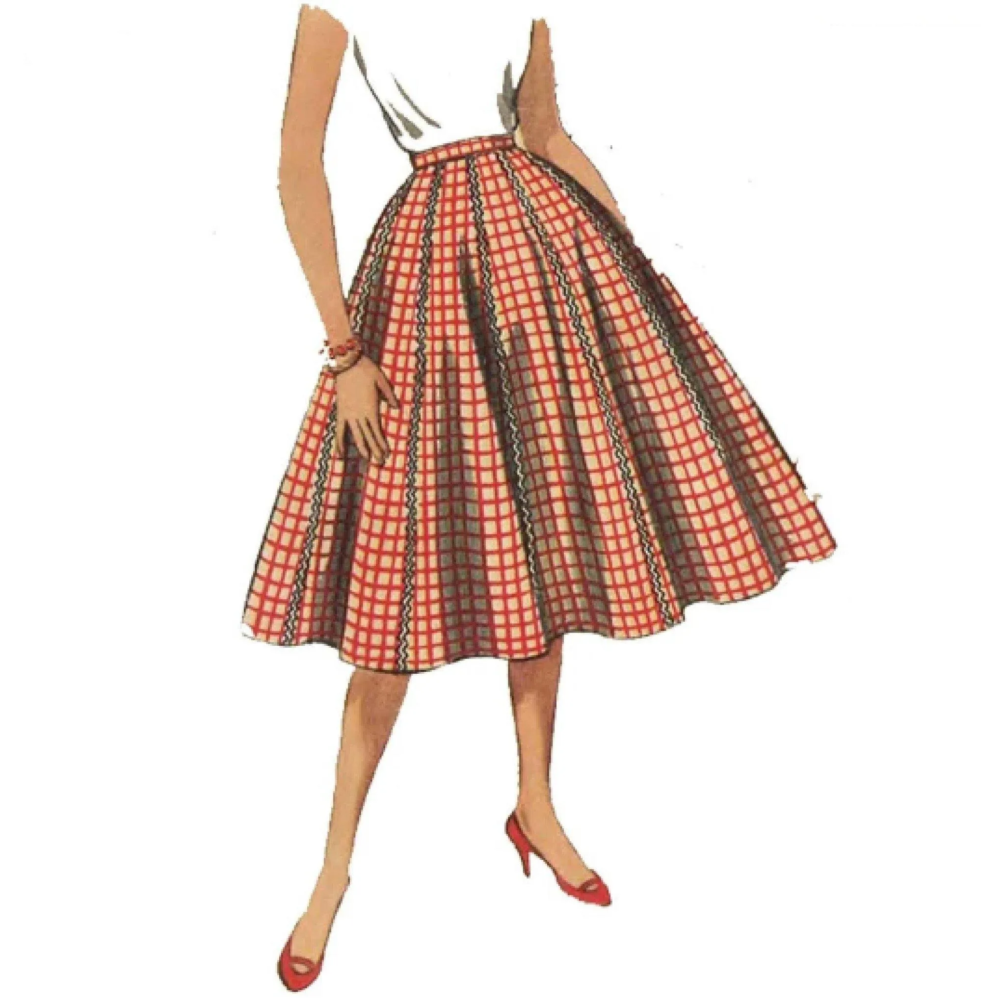 1950s Pattern, Flared Full Skirt, Rockabilly - Multi-sizes