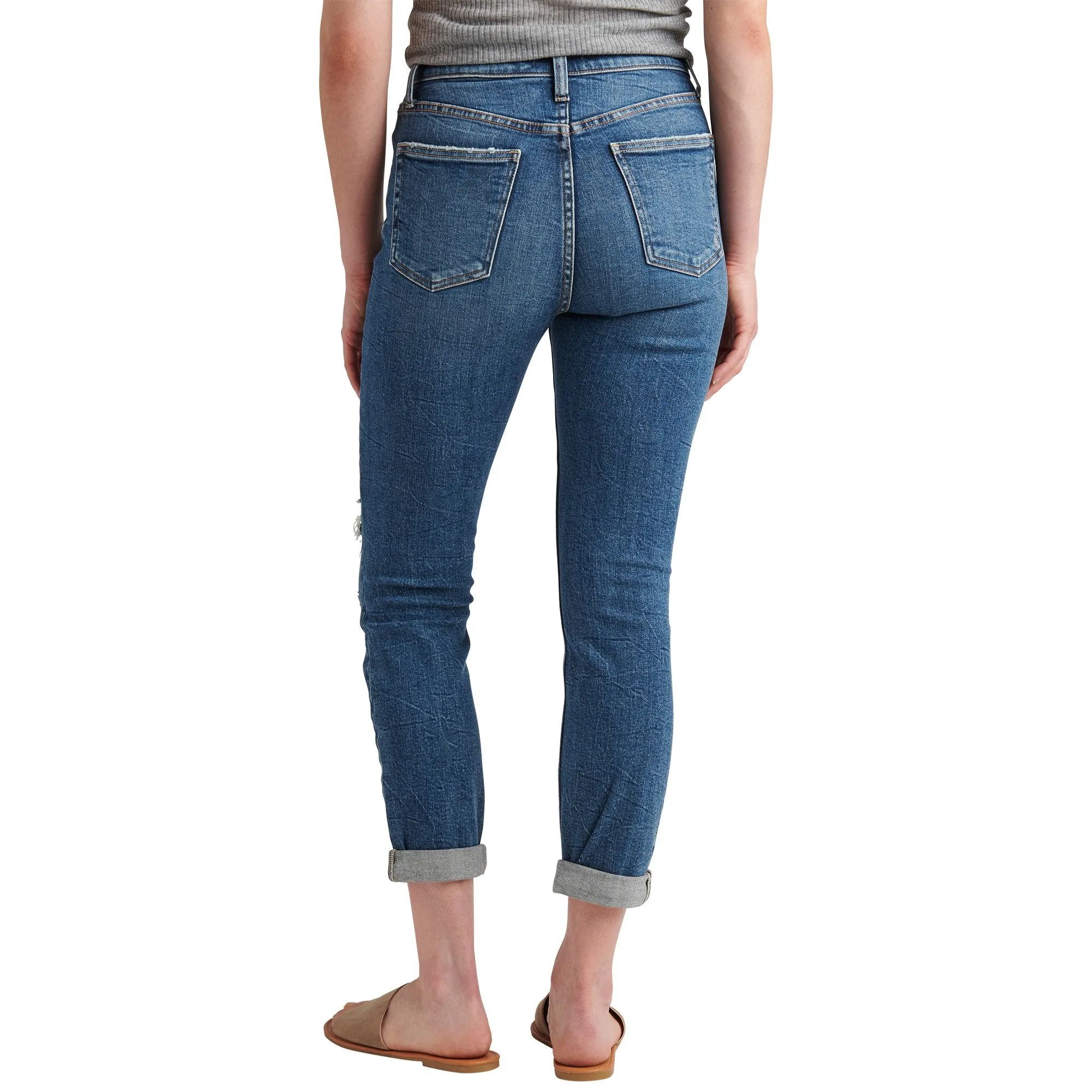 90's Hi Rise Boyfriend Jean - Silver