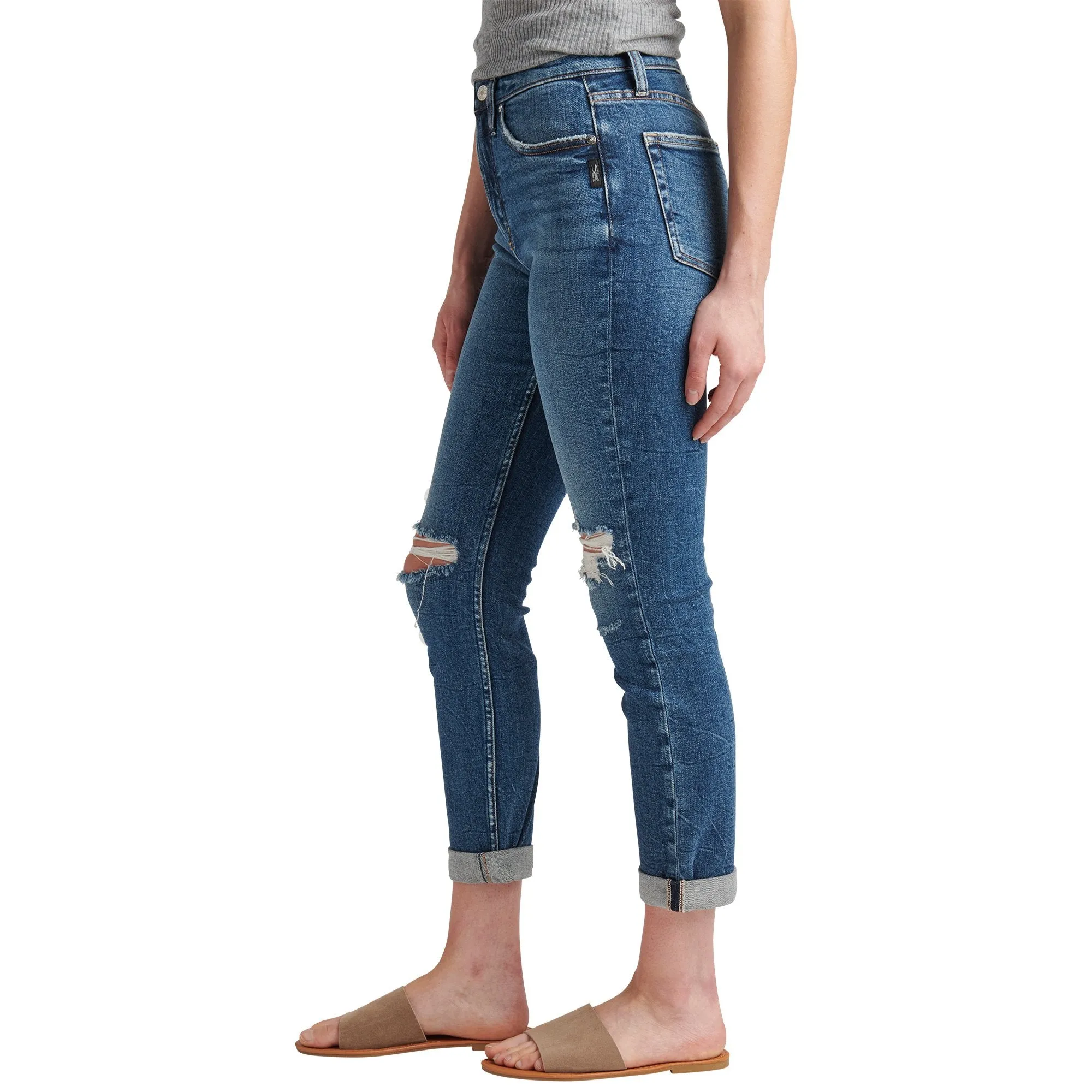 90's Hi Rise Boyfriend Jean - Silver