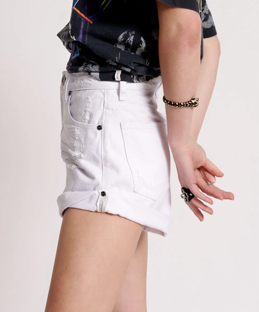 Bandits High Waist Denim Shorts - Fresh White