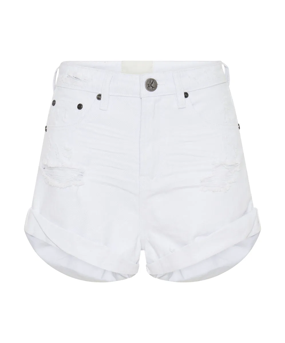 Bandits High Waist Denim Shorts - Fresh White
