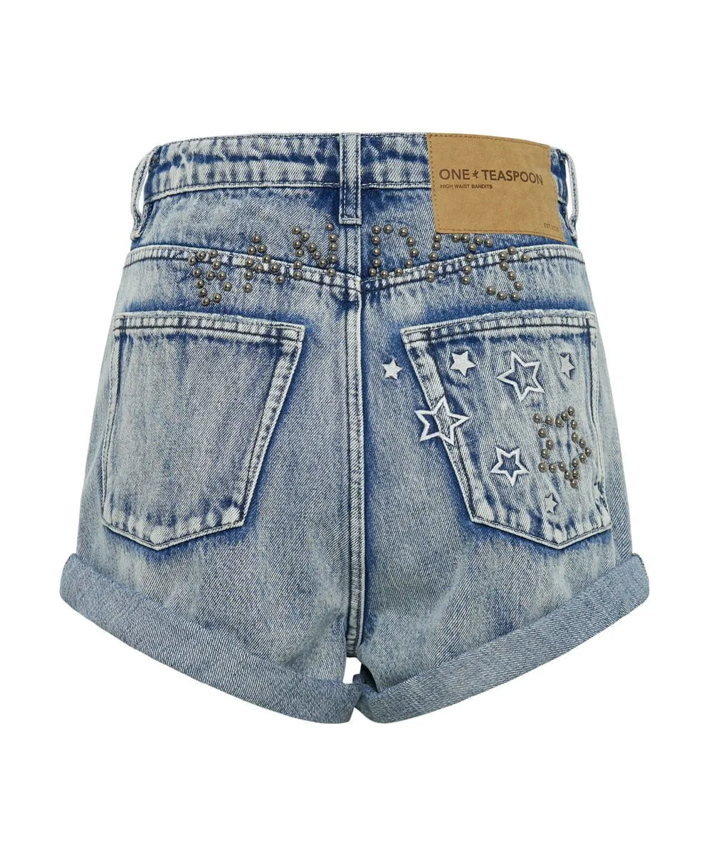 Bandits High Waist Denim Shorts Salty Dog