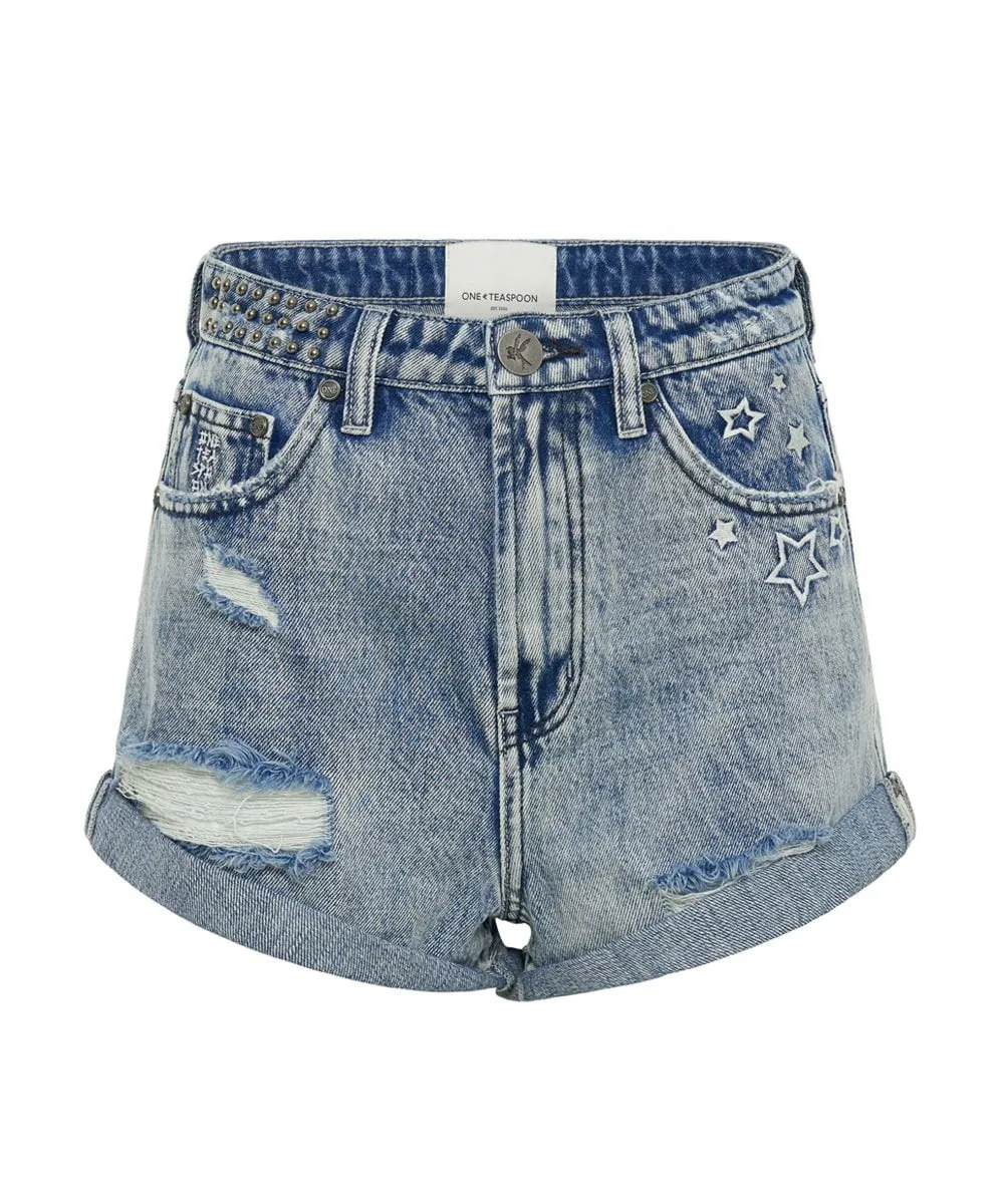 Bandits High Waist Denim Shorts Salty Dog