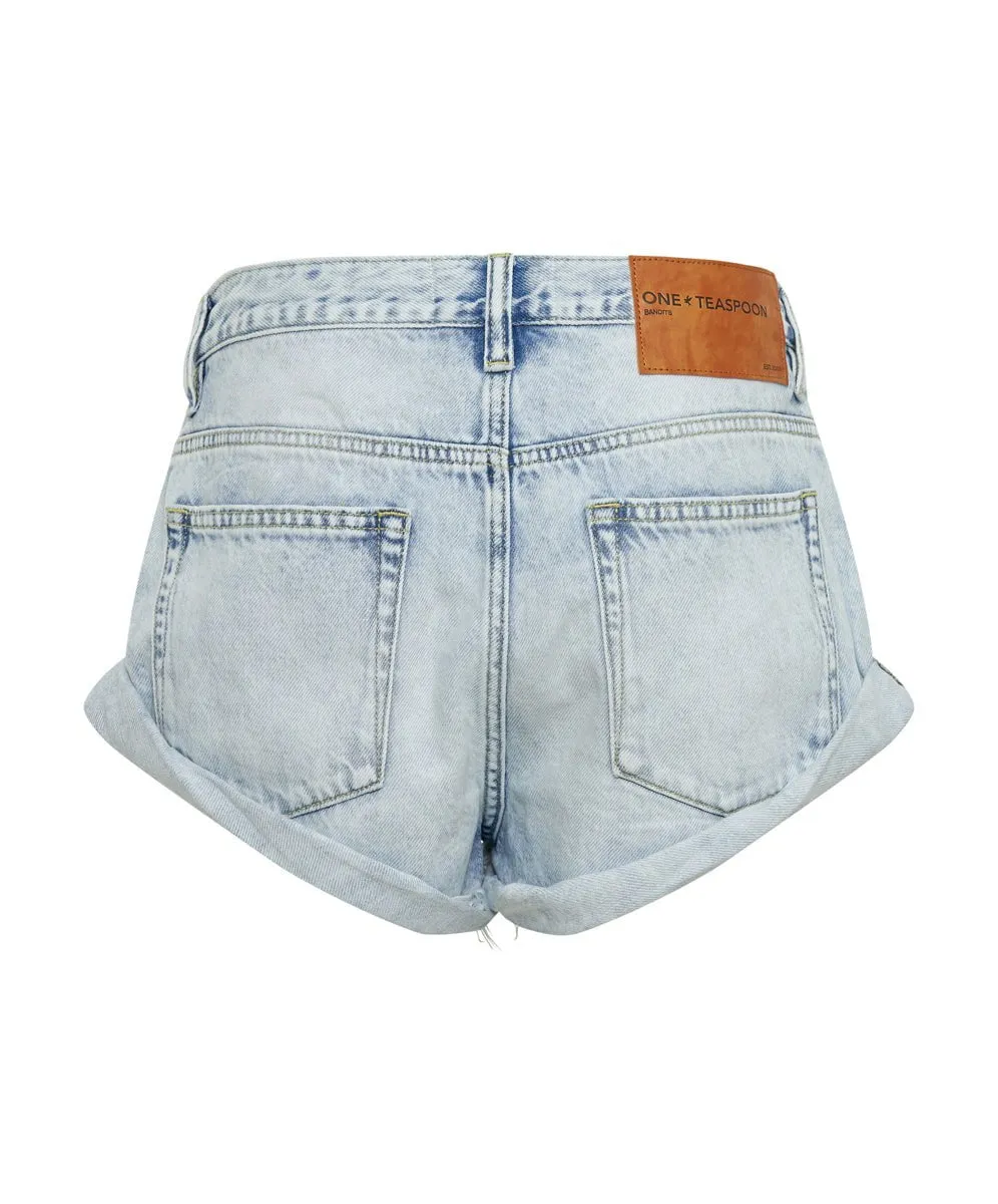 Bandits Low Waist Denim Shorts Depeche Blue