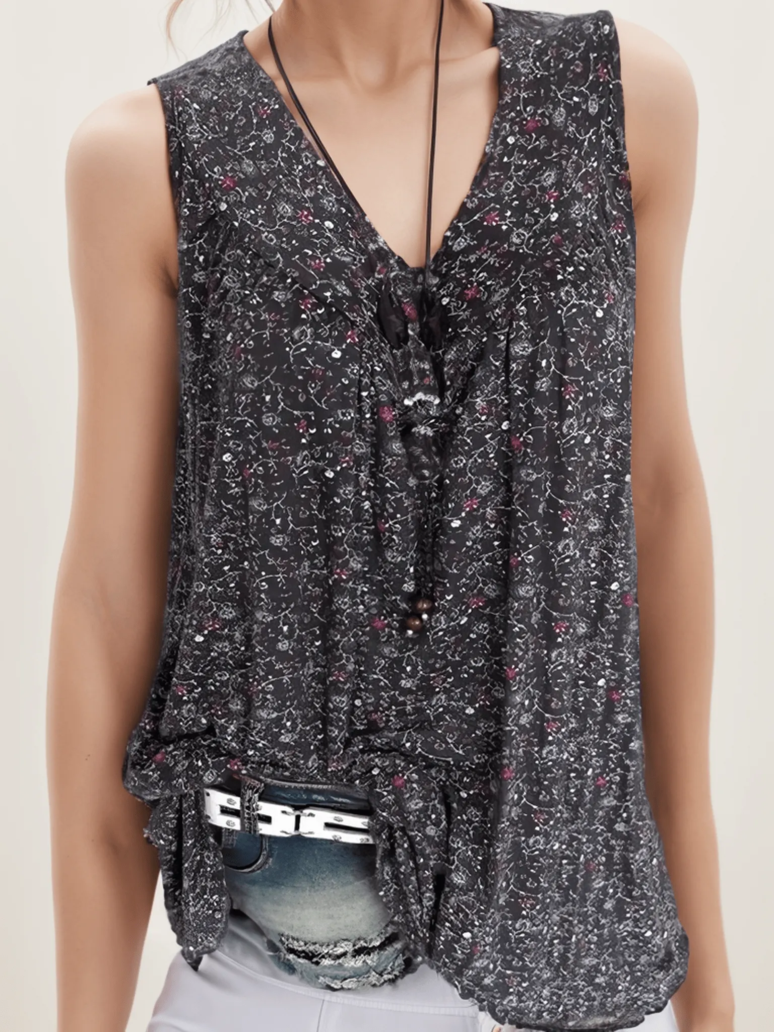 Beach Sundress, Floral Printed Mini Dress