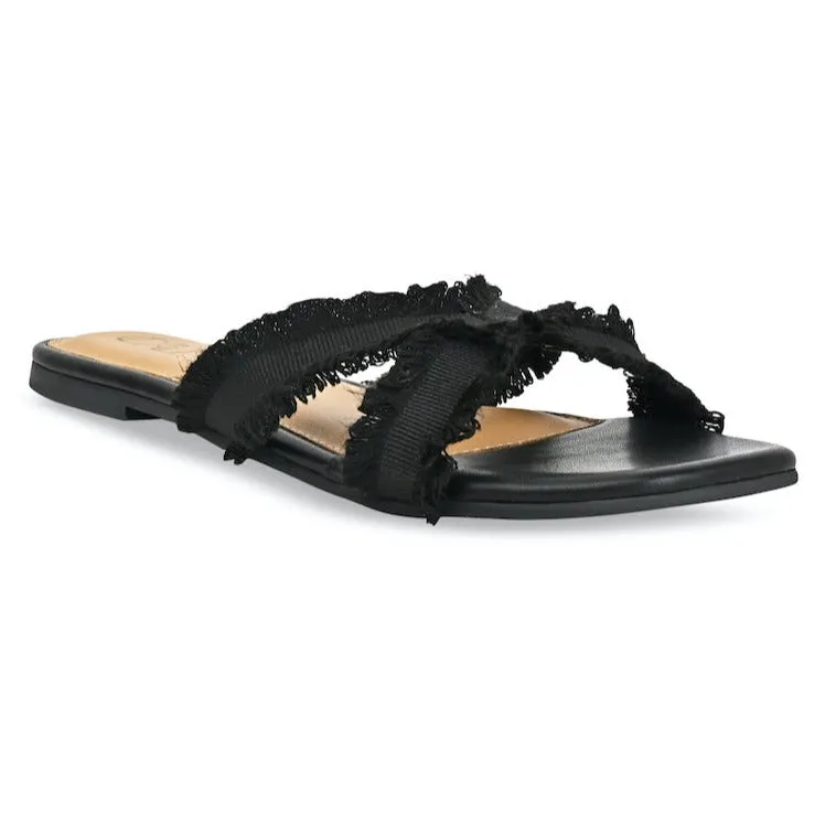 Black Cross Lacey Flats