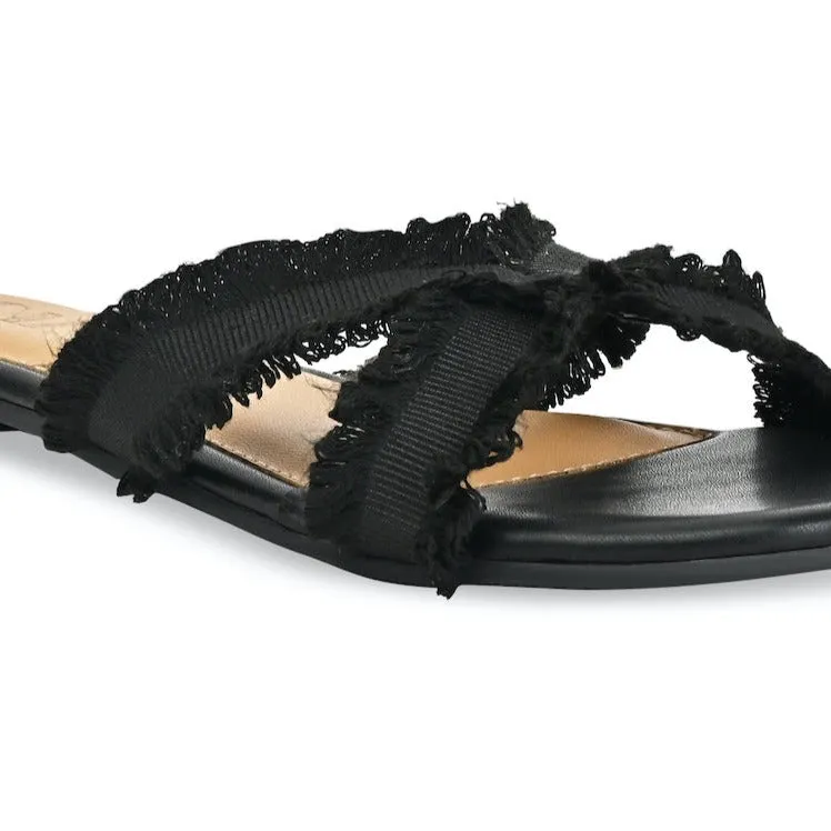 Black Cross Lacey Flats