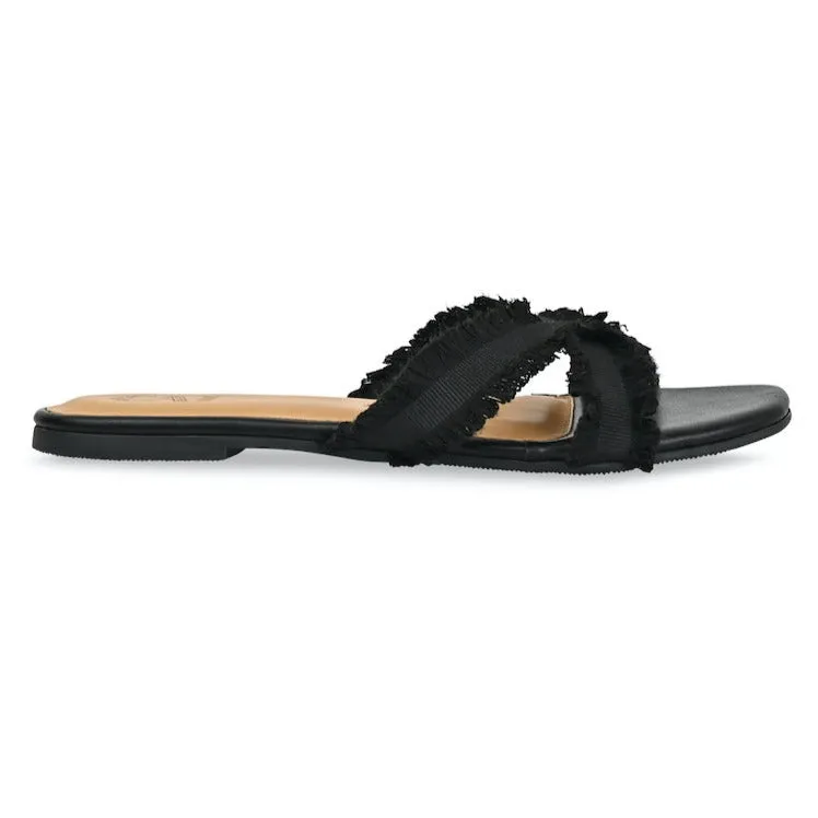 Black Cross Lacey Flats