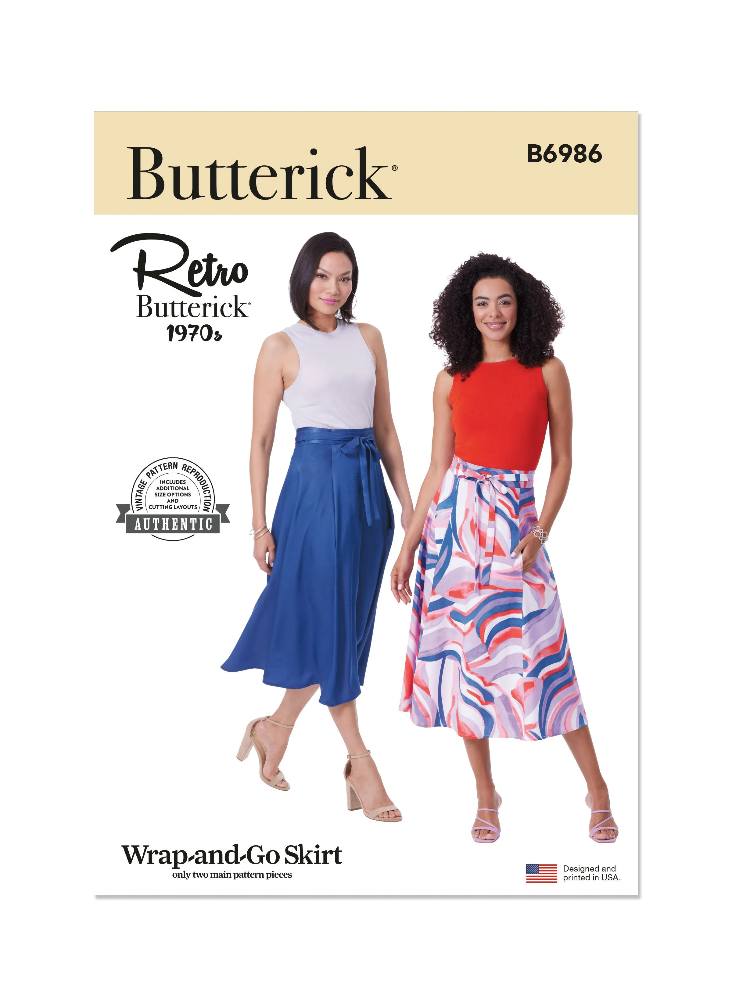 Butterick sewing pattern B6986 Misses' Skirt