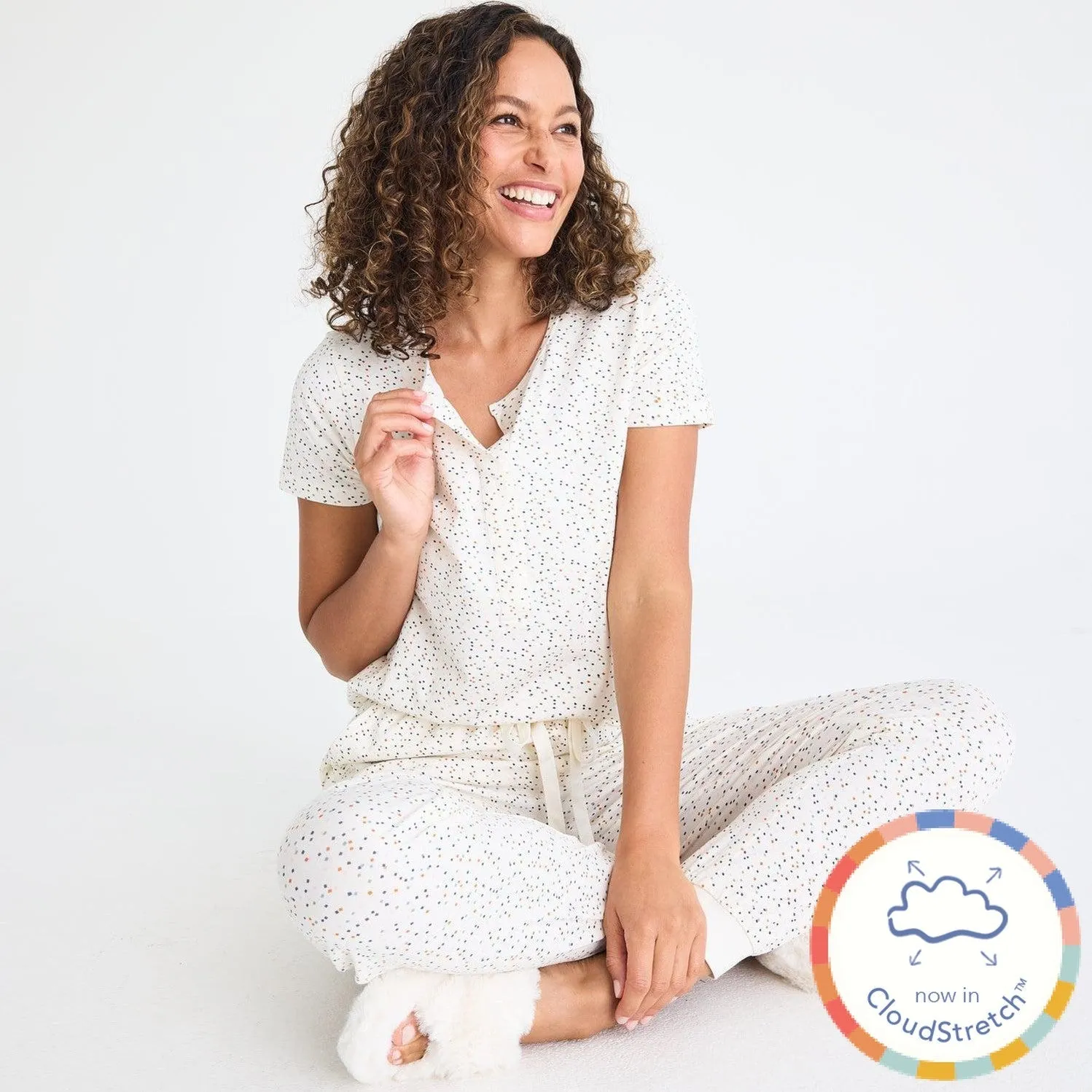 confetti women's CloudStretch™ magnetic short sleeve jogger set