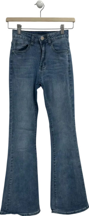 Denim Club Blue Skinny Flared Leg Jeans UK XS