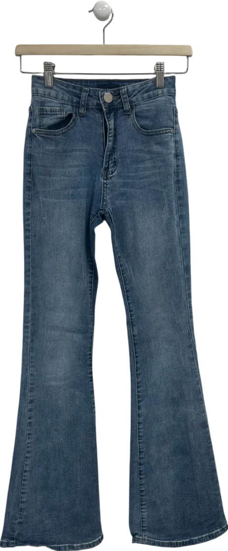Denim Club Blue Skinny Flared Leg Jeans UK XS
