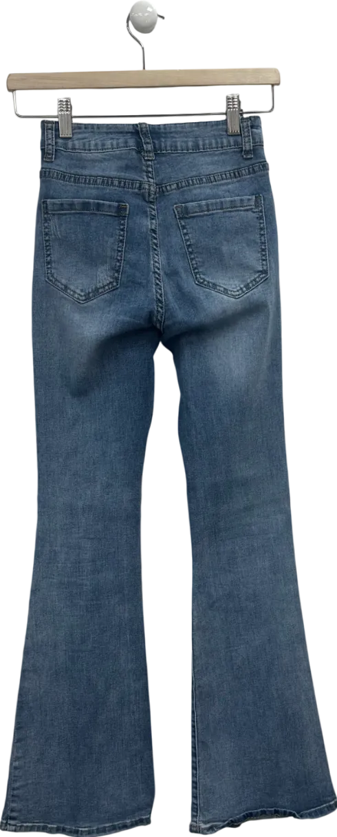 Denim Club Blue Skinny Flared Leg Jeans UK XS