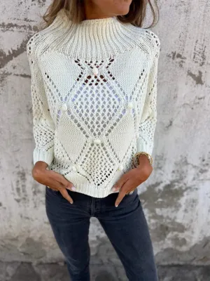 Diamond Open-Knit Sweater Transitional Layering