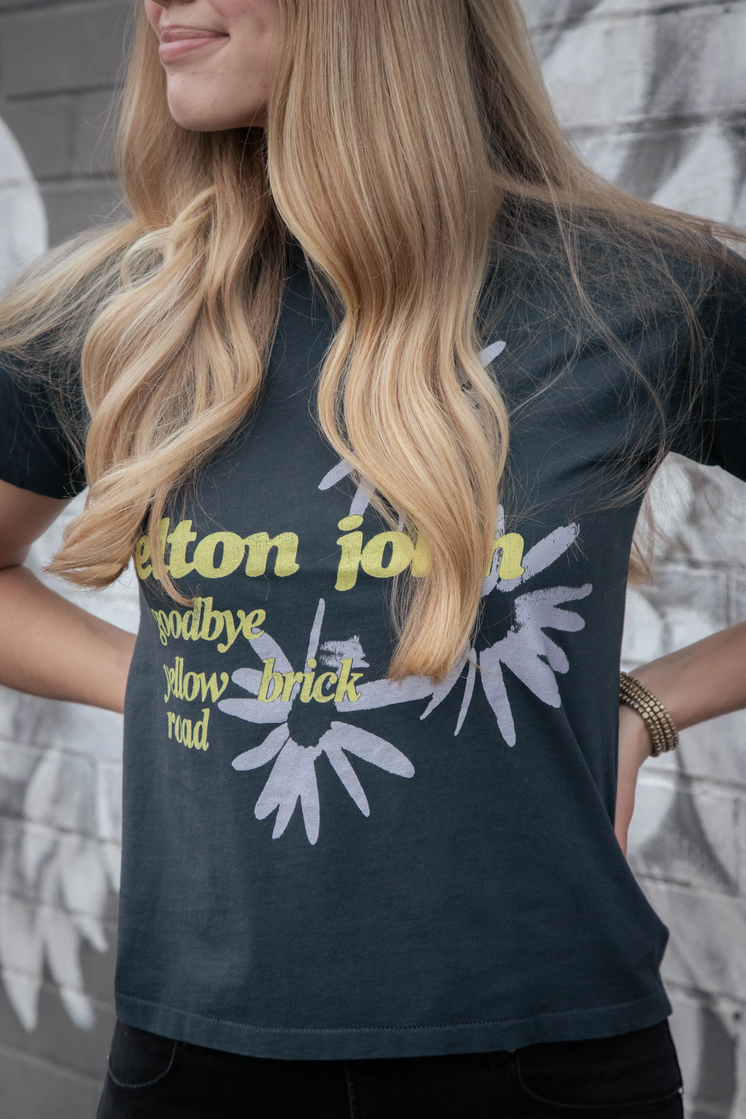 Elton John Yellow Brick Road Tee, Vintage Black | Daydreamer