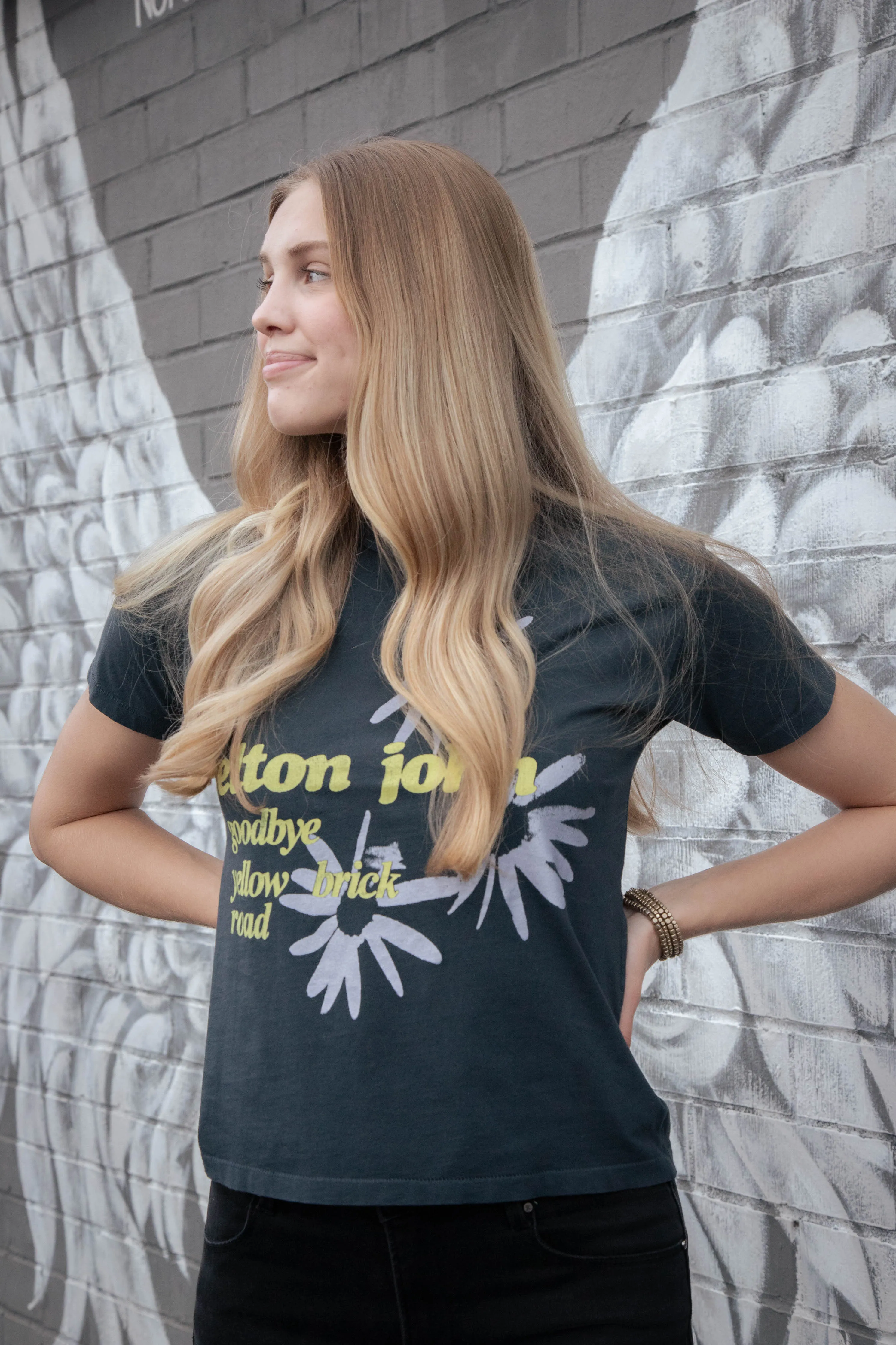 Elton John Yellow Brick Road Tee, Vintage Black | Daydreamer