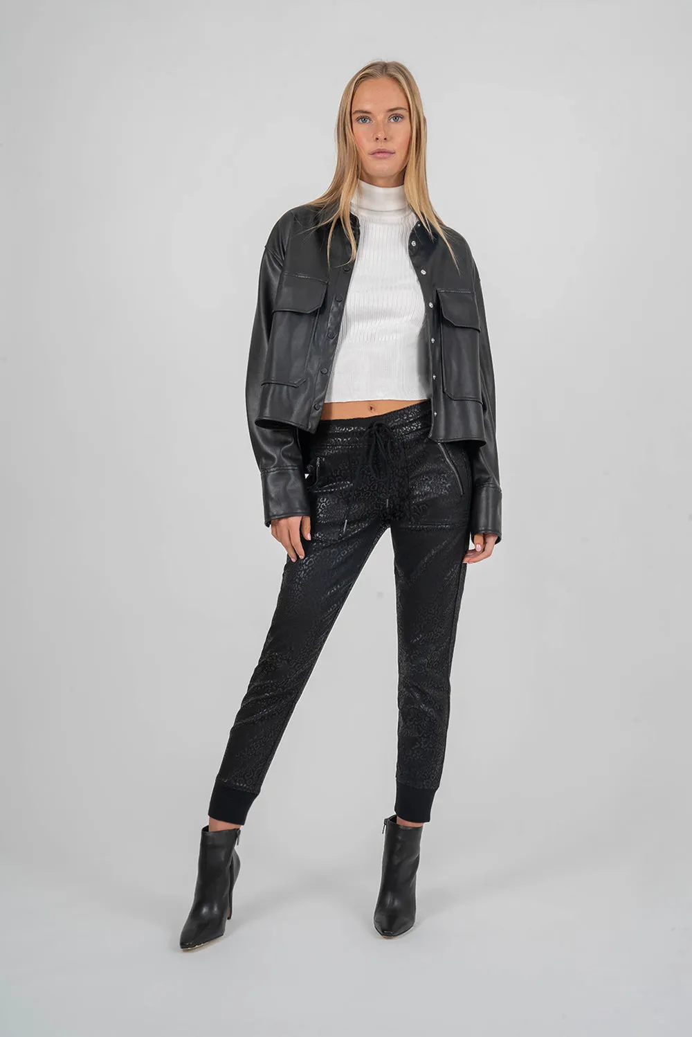 Jolie Glossed Black Panther Trek Pant