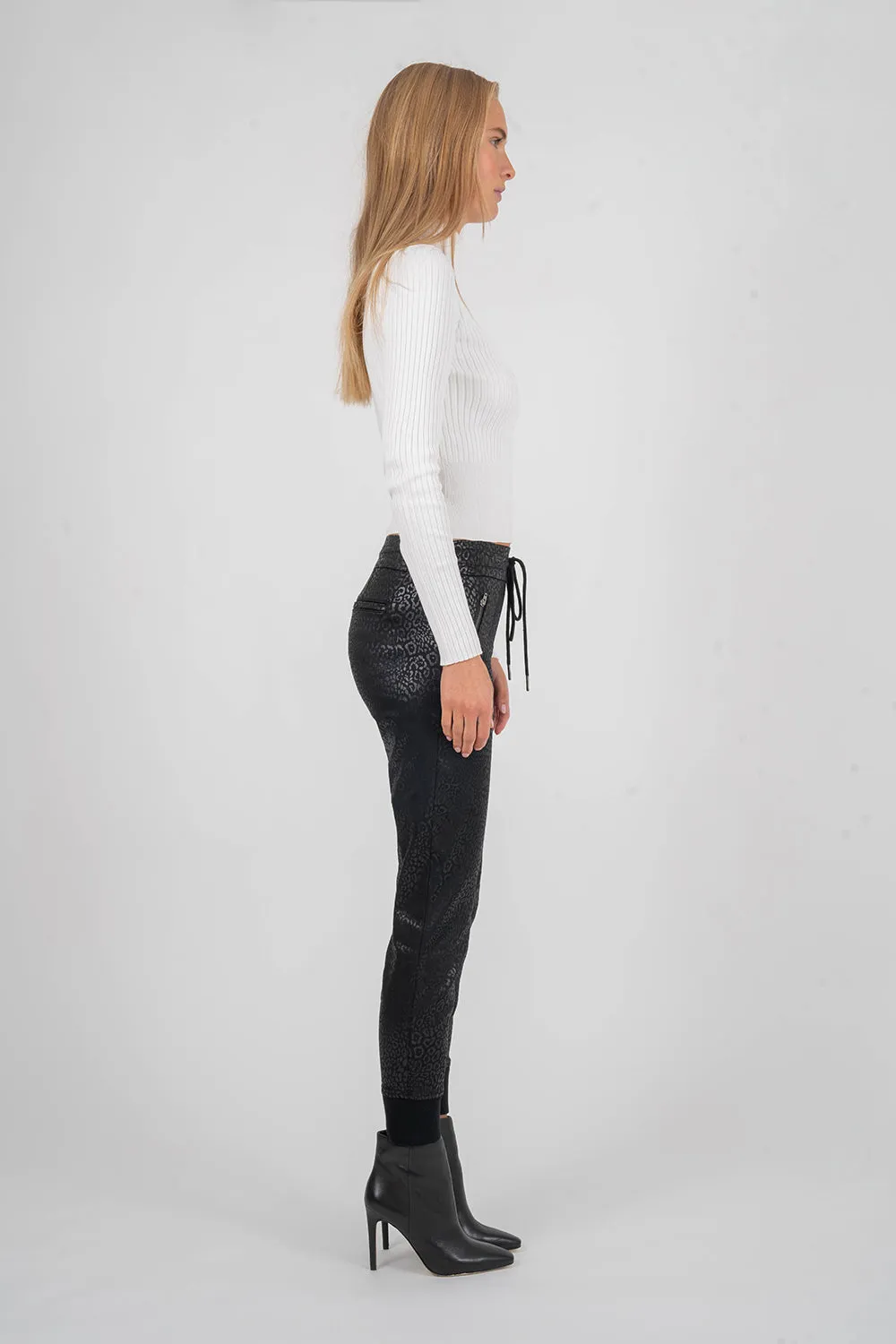 Jolie Glossed Black Panther Trek Pant