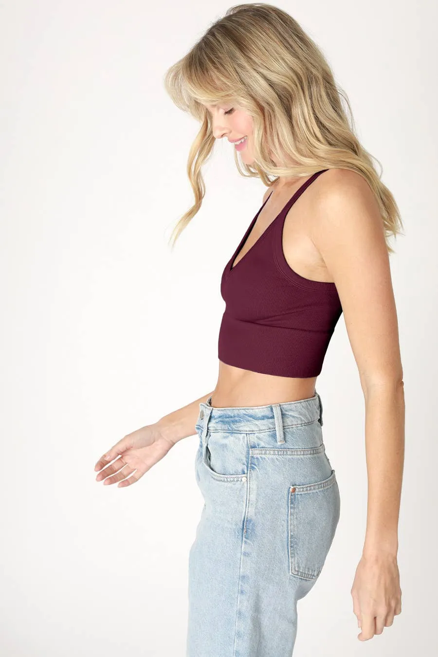 NIKIBIKI Ribbed V-Neck Bra Top Stellar