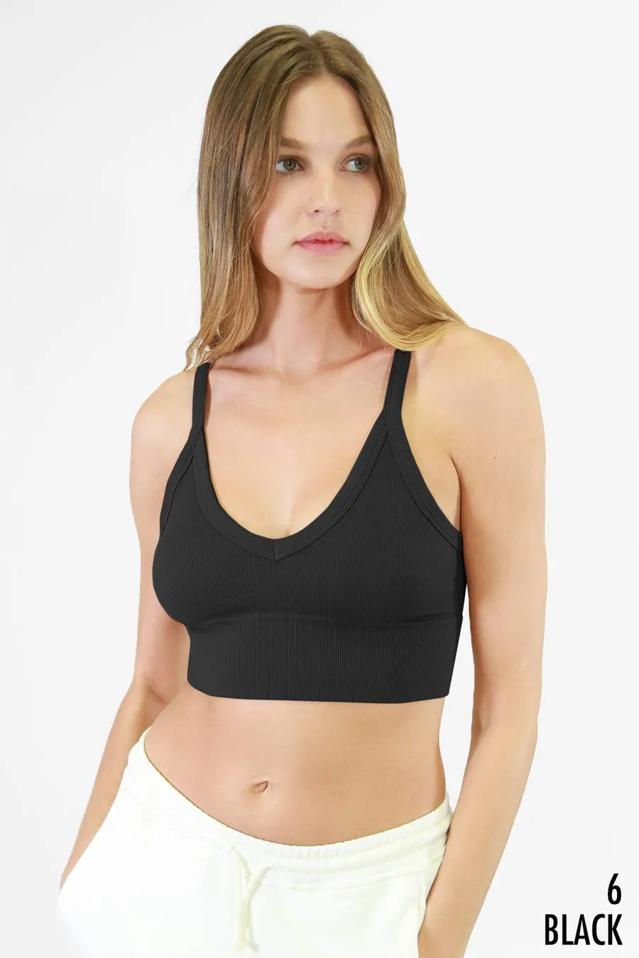 NIKIBIKI Ribbed V-Neck Bra Top Stellar