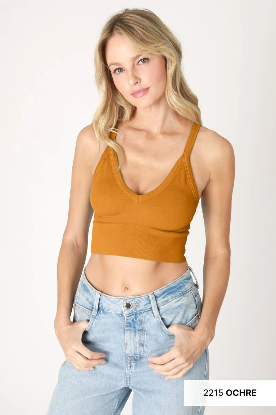 NIKIBIKI Ribbed V-Neck Bra Top Stellar