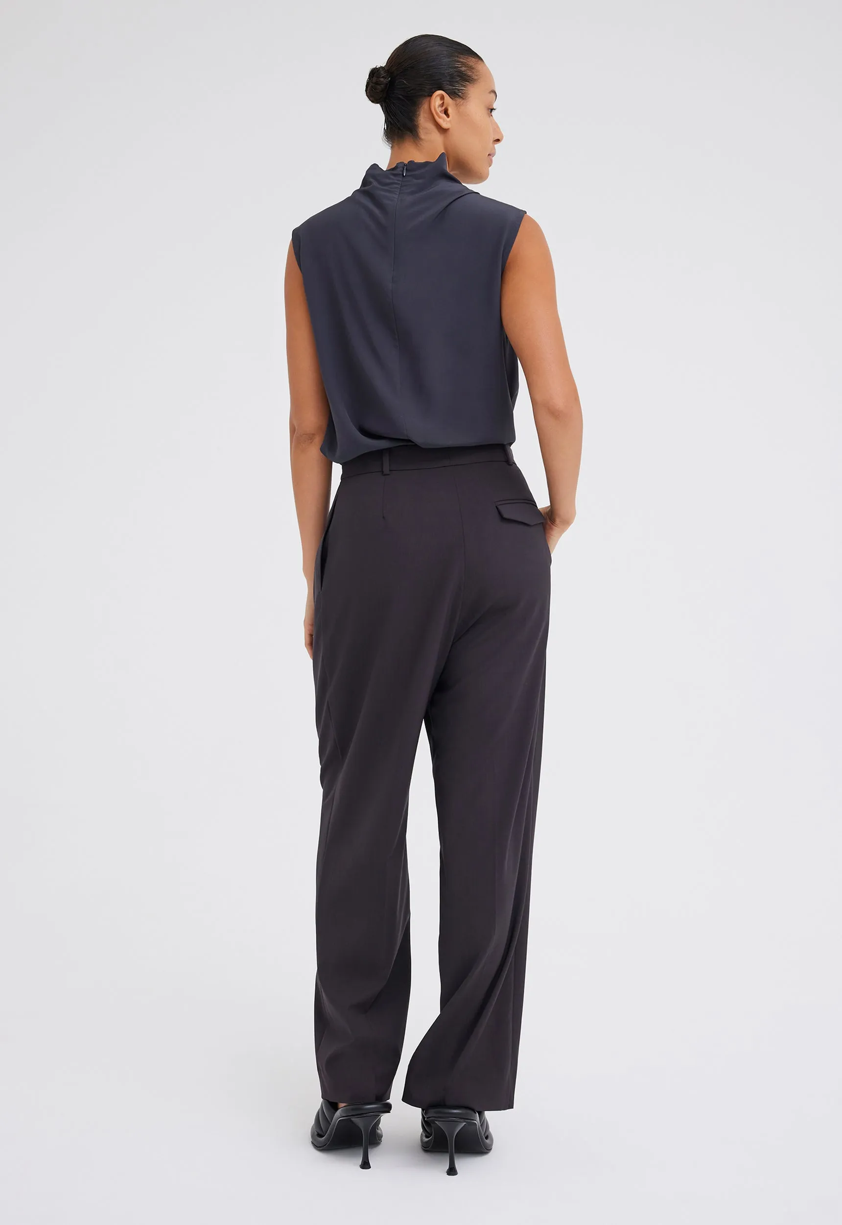 Nisha Wool Pant - Steelo Grey