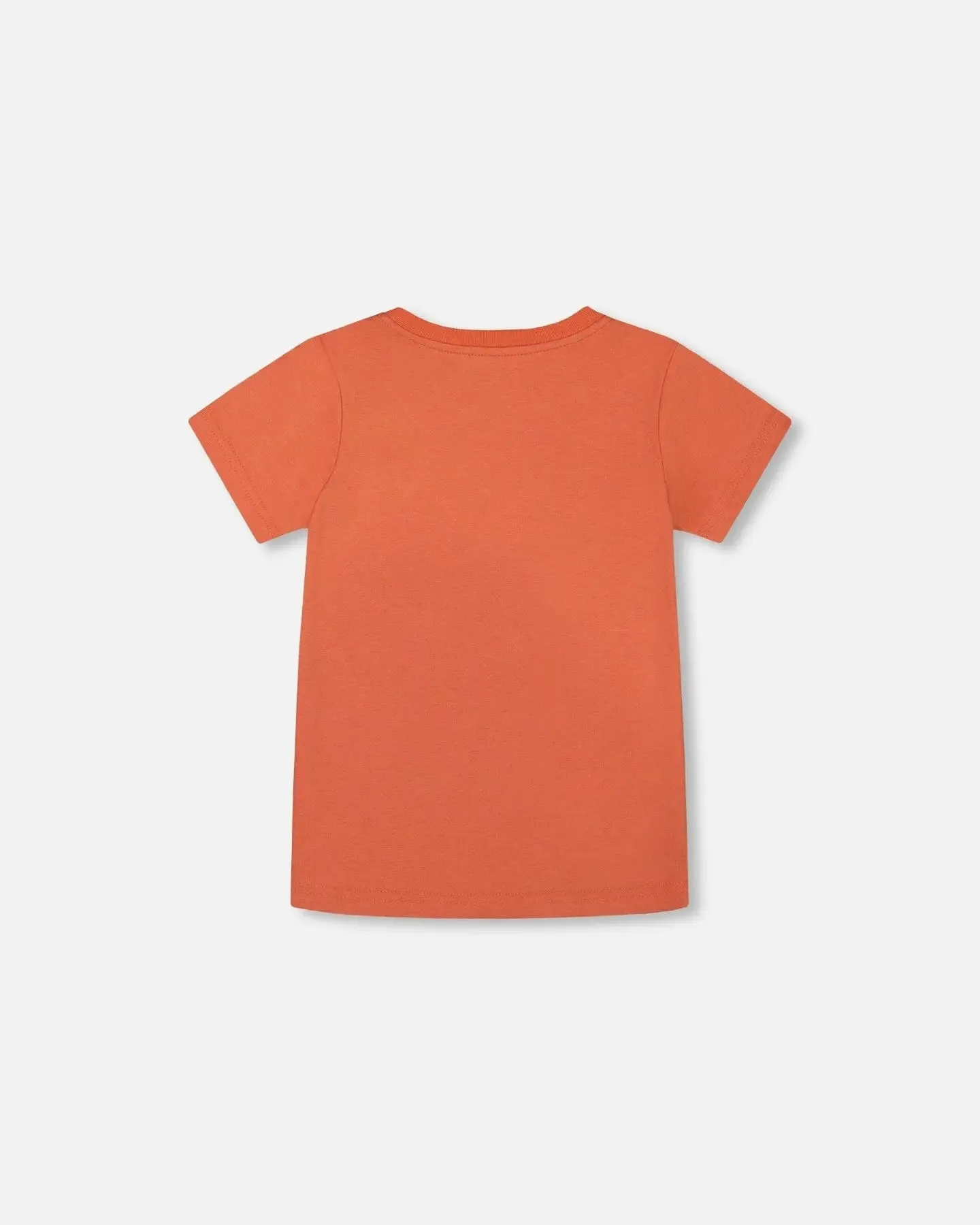 Organic Cotton Graphic Tee Orange And Navy Dino