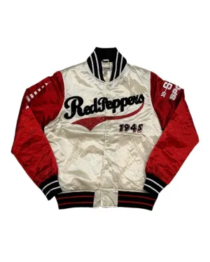 Red Pepper Satin Bomber Jacket