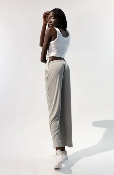 Ribbed Tank Top With Ruched Sides