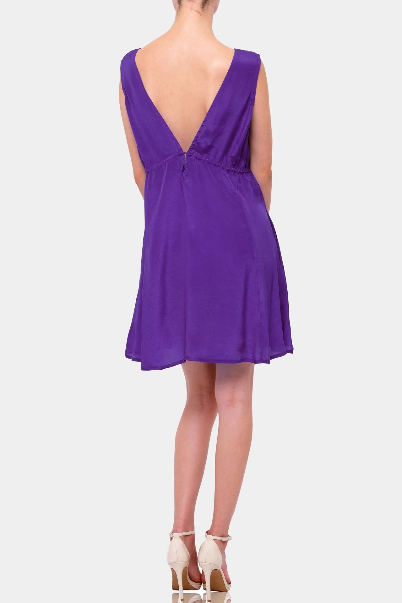 Sleeveless Purple Short Dress