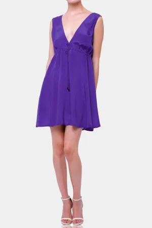 Sleeveless Purple Short Dress
