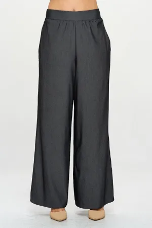Tencel Straight Leg Pants with Side Pockets
