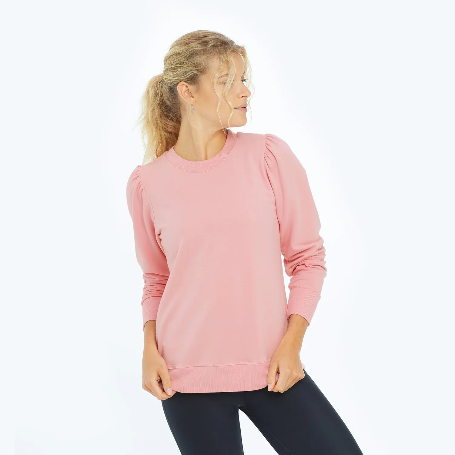 The Softest French Terry Puff Sleeve Pullover - Main