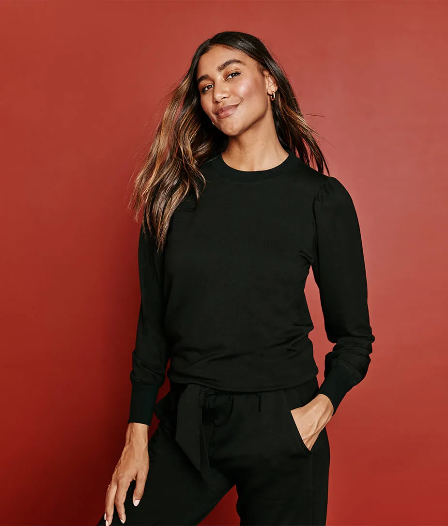 The Softest French Terry Puff Sleeve Pullover - Main