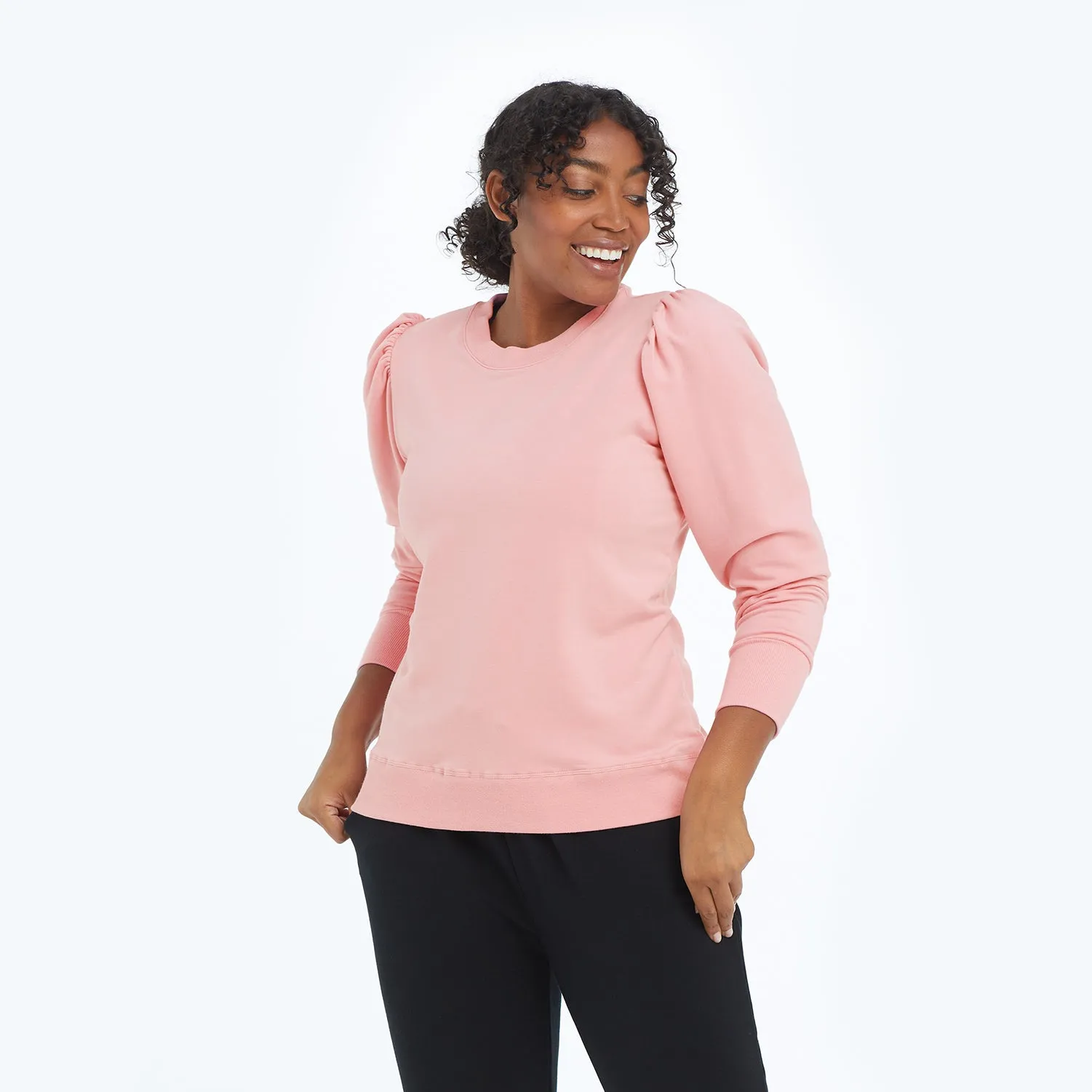 The Softest French Terry Puff Sleeve Pullover - Main