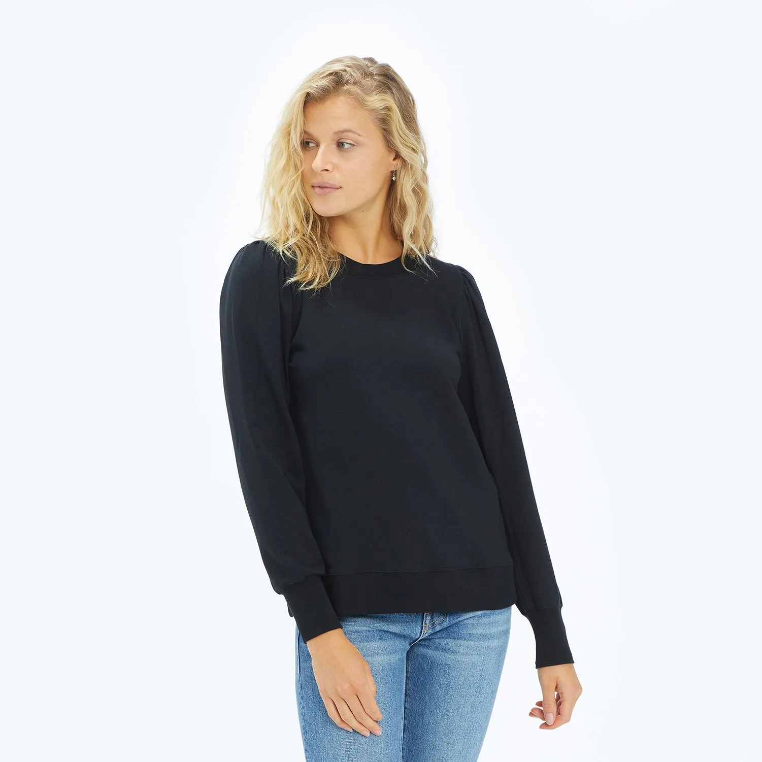 The Softest French Terry Puff Sleeve Pullover - Main